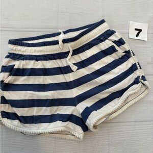 Tea Collection Navy and Cream Striped Athletic Shorts
